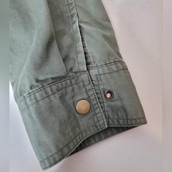 Active USA Green Gray Hooded Cinched Waist Utility Sweater / Jacket - Size M - Picture 9 of 13